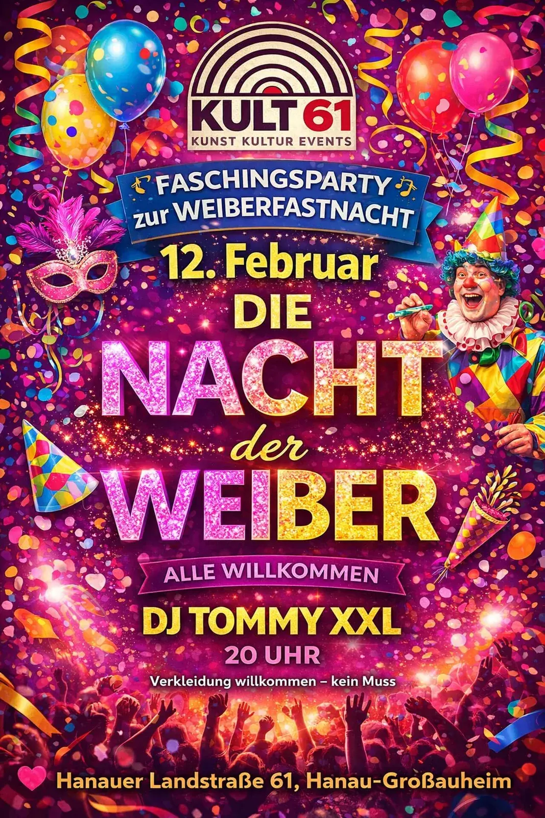 Plakat: FASCHINGSPARTY | NACHT DER WEIBER