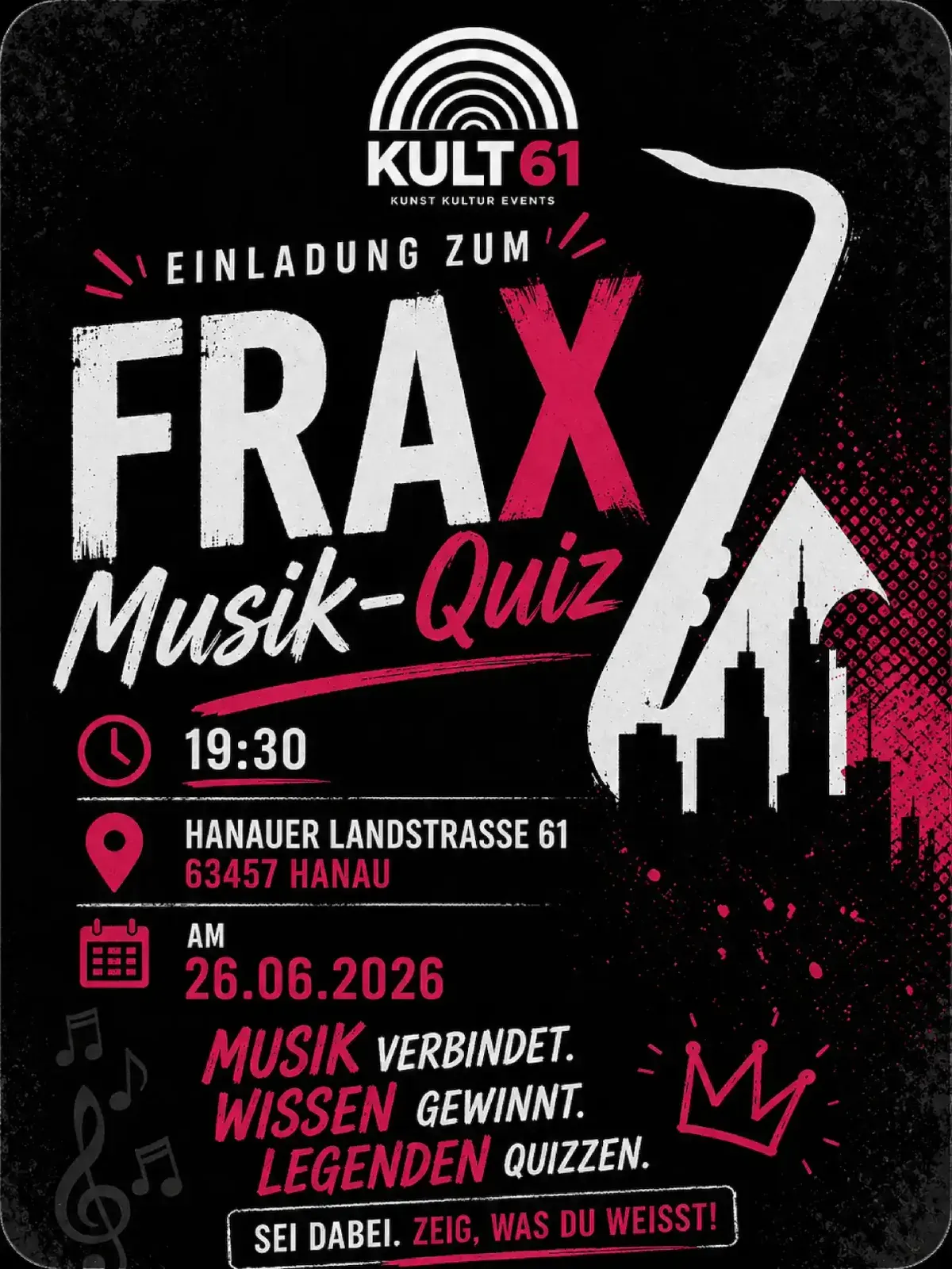 Plakat: FRAX Musik-Quiz