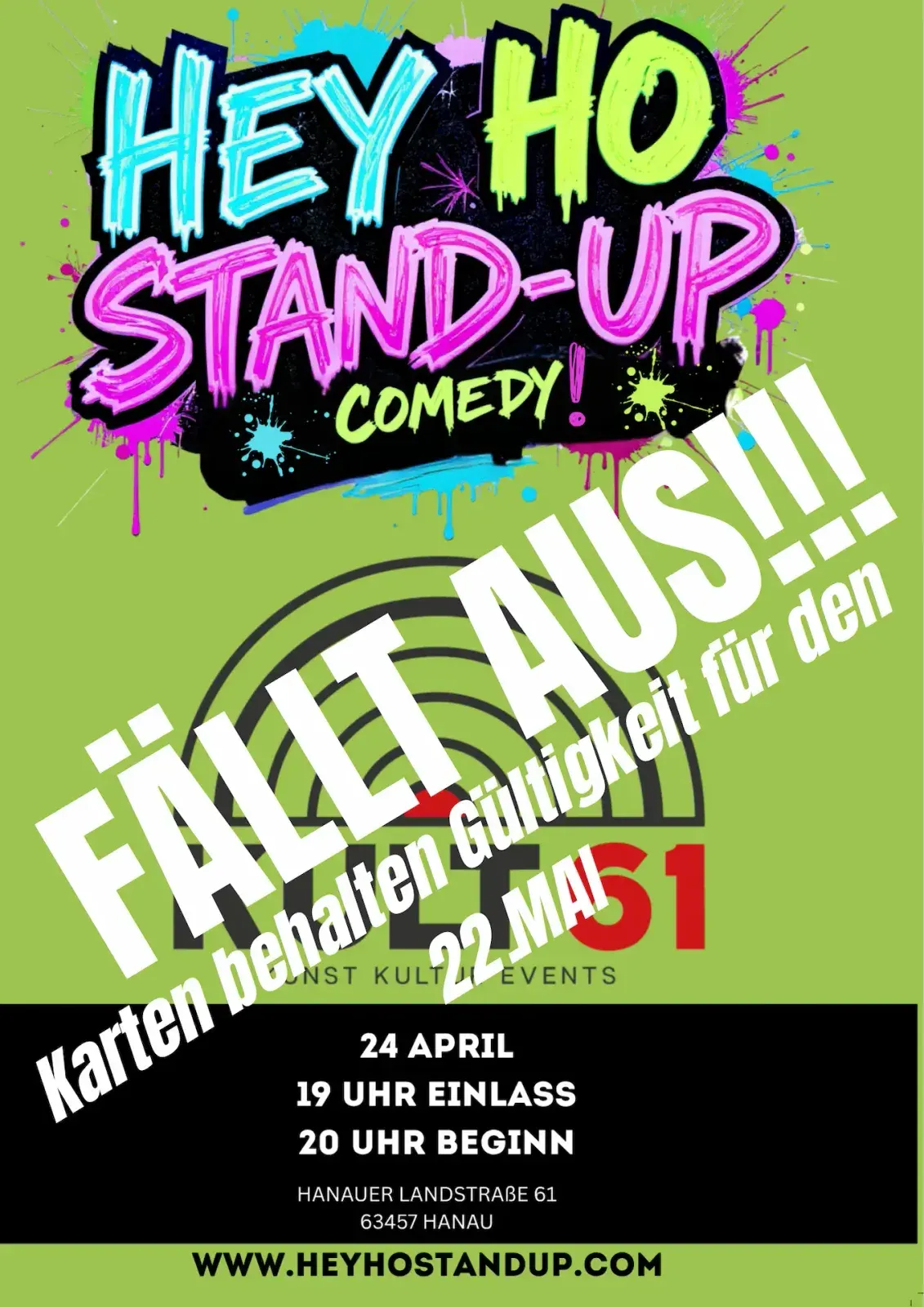 Plakat: HEY HO STAND-UP COMEDY