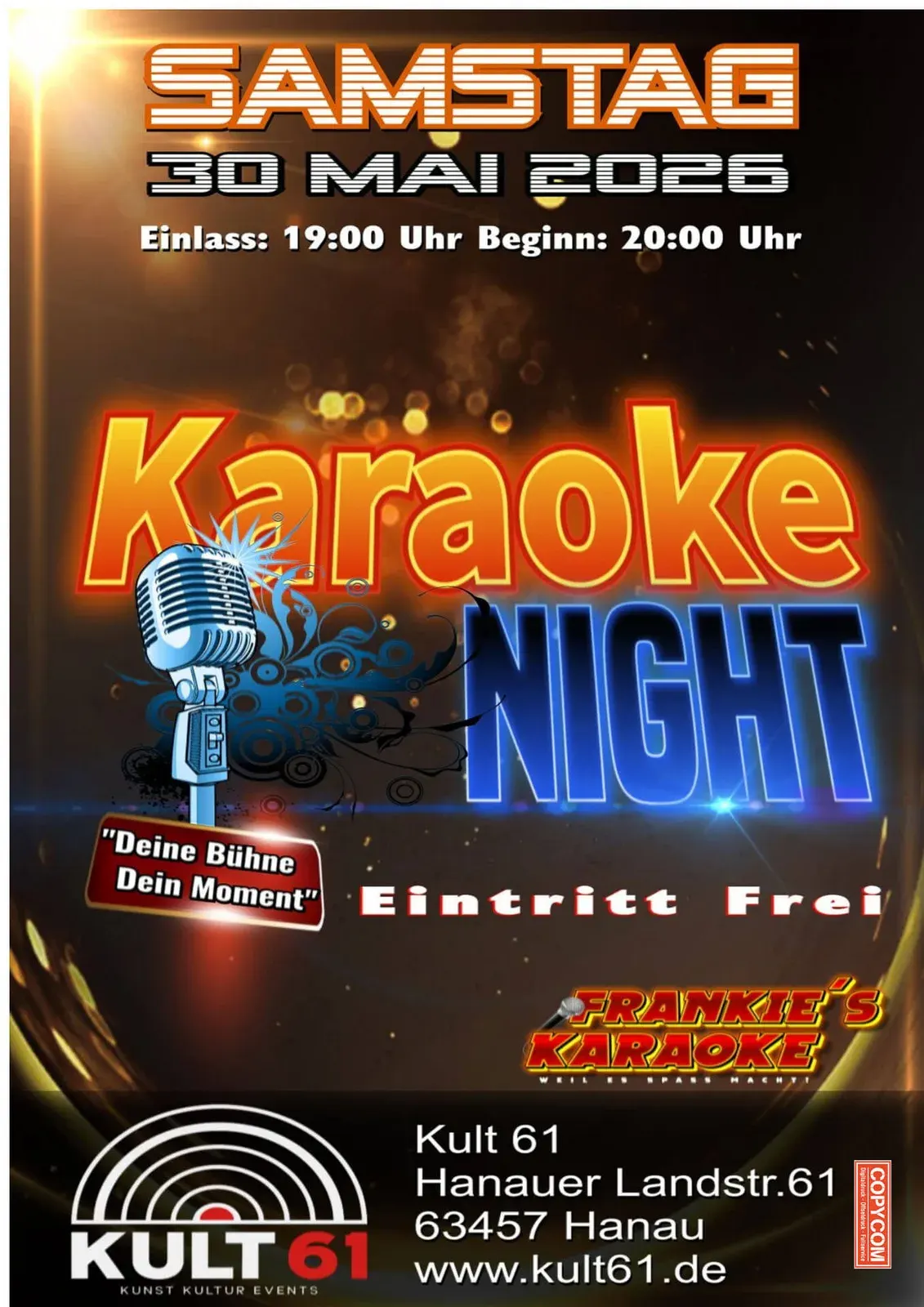 Plakat: KARAOKE – FRANK SATTLER