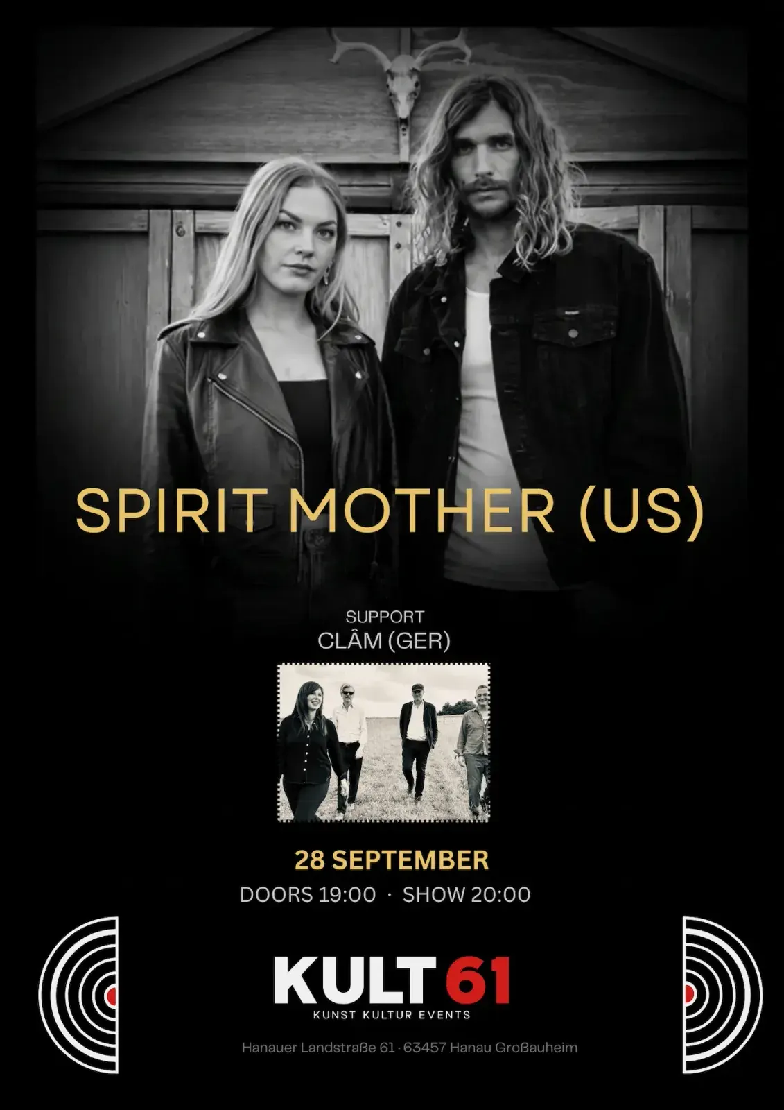 Plakat: SPIRIT MOTHER (US) & CLÂM (GER)