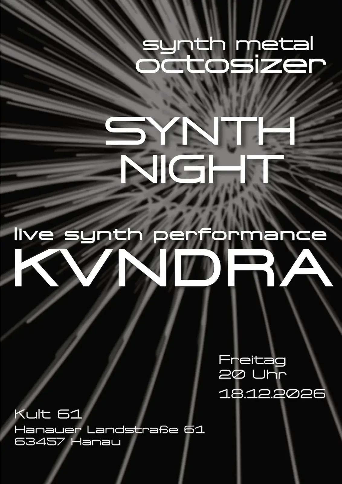 Plakat: SYNTH NIGHT mit OCTOSIZER & KVNDRA