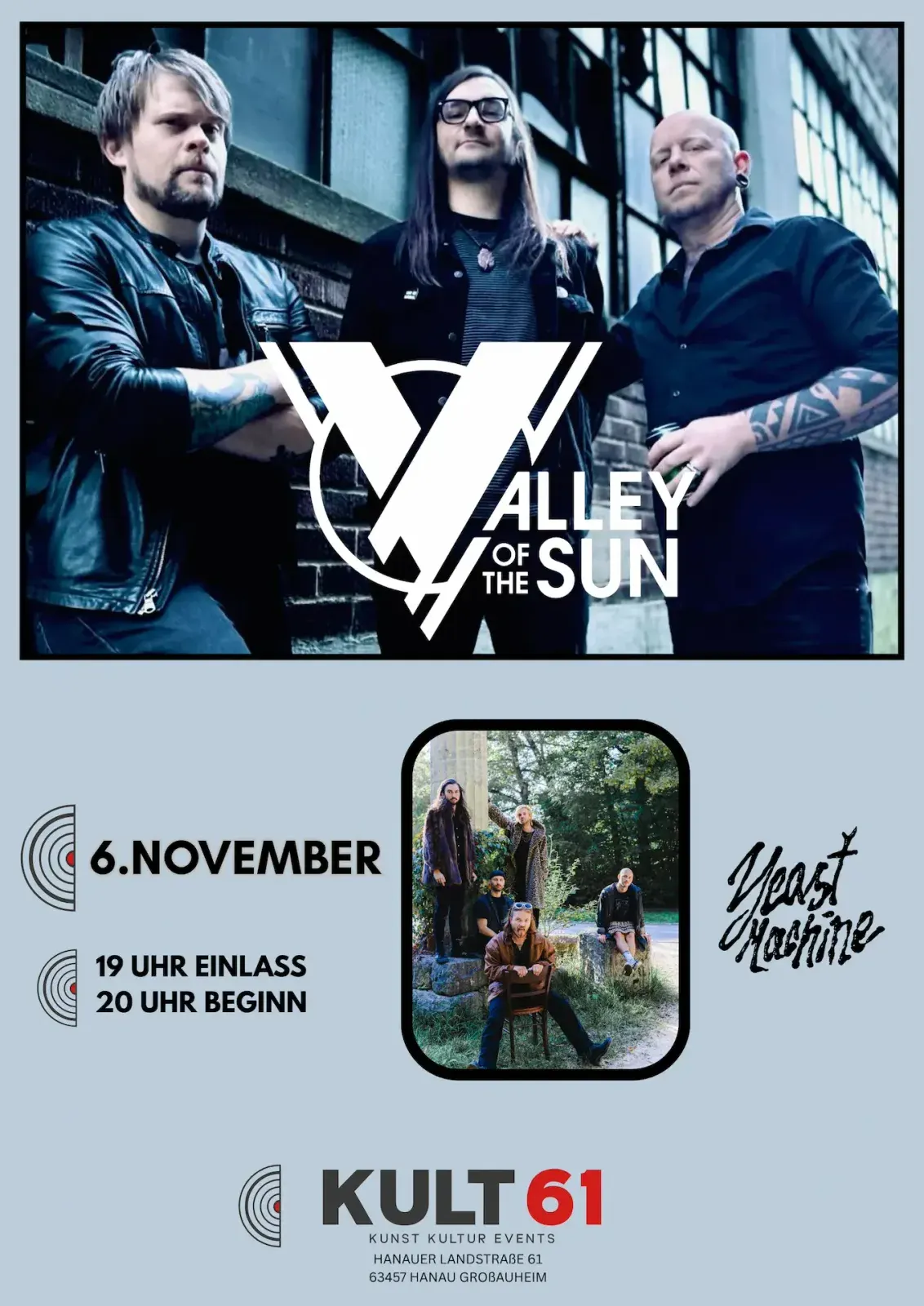 Plakat: Valley of the Sun (US) & Yeast Machine (GER)